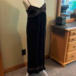 Chelsea and Violet black cotton maxi dress with adjustable micro straps
